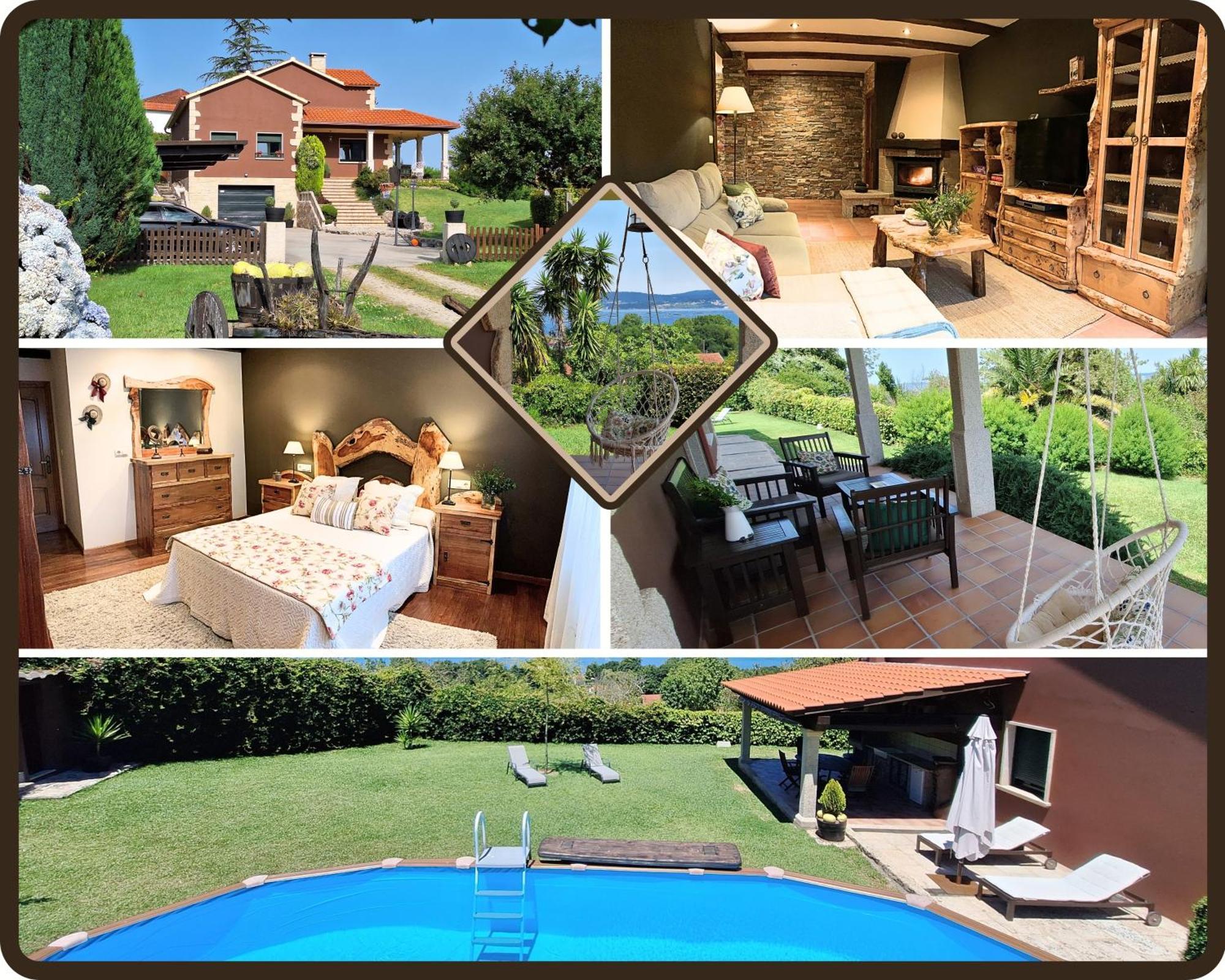 Chalet Rural 400 M Playa Piscina Barbacoa Chimenea Буеу Екстер'єр фото